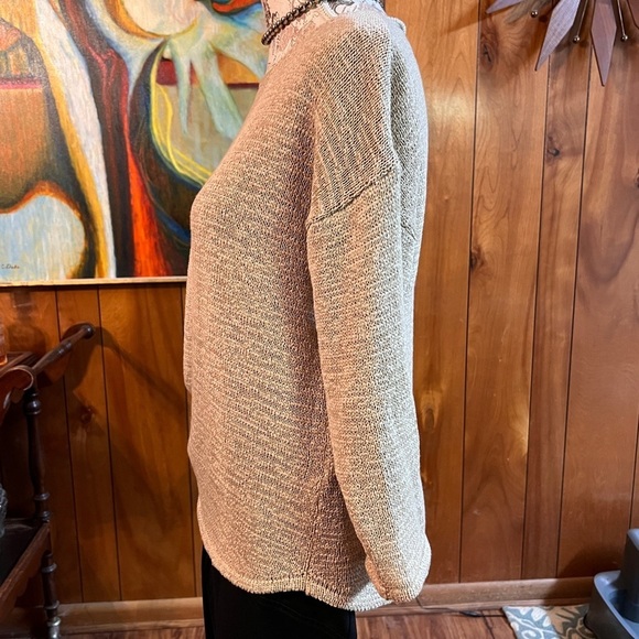 Oatmeal woven knit scoop neck sweater by‎ CHICOS Size 1. - Picture 6 of 11
